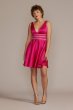 Embellished Waist Plunge Neck Mini A-Line Dress D24NY22122