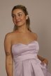Short Strapless Satin A-line Dress with Bow D24NY22468