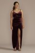 Long Velvet V-Neck Wrap Sheath Dress D24NY22509V1