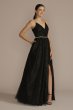 Glitter Tulle Ball Gown with Embellished Trim D24NY23022