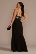 Embellished Crepe Plunge Mermaid Dress D28NY22557