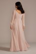 Long Sleeve Chiffon Bridesmaid Dress with Slit F20457