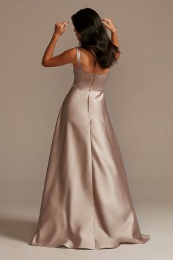 Satin Square Neck Tank Bridesmaid Dress F20461