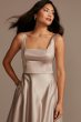 Satin Square Neck Tank Bridesmaid Dress F20461