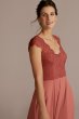 Stretch Lace Chiffon Cap Sleeve Bridesmaid Dress F20464