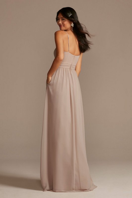 Chiffon Spaghetti Strap Ruffle Bridesmaid Dress F20480