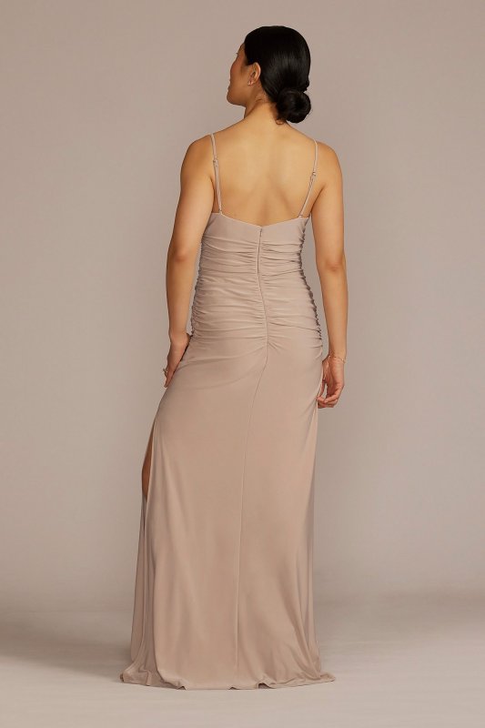 Ruched Jersey Spaghetti Strap Bridesmaid Dress F20567