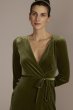 Long-Sleeve Velvet Bridesmaid Dress F20610