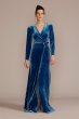 Long-Sleeve Velvet Bridesmaid Dress F20610