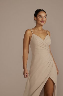 Crinkle Chiffon Spaghetti Strap Bridesmaid Dress F20621