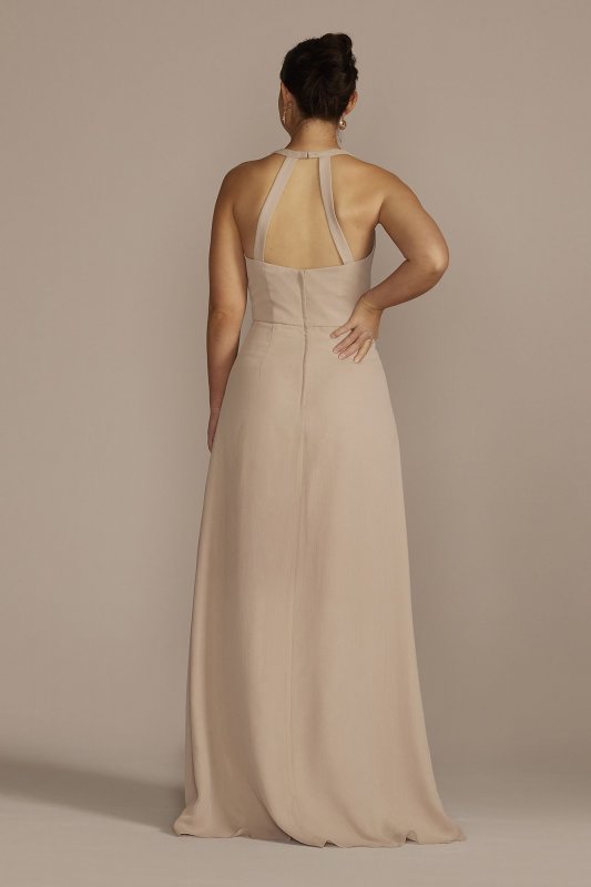 Sleeveless Crinkle Chiffon Sheath Bridesmaid Dress F20655