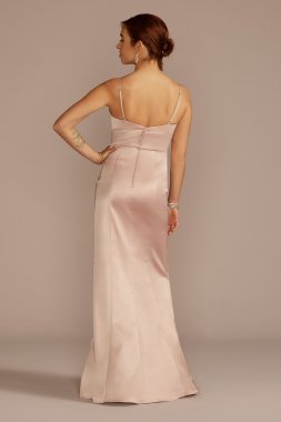 Stretch Satin Spaghetti Strap Bridesmaid Dress F20675