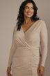 Long Sleeve Ruched Jersey Sheath Bridesmaid Dress F20681