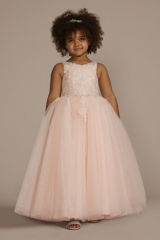 Embellished Lace Applique Flower Girl Dress FR2209