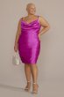 Plus Size Glitter Knit Cowl Neck Bodycon Dress GDJ4377