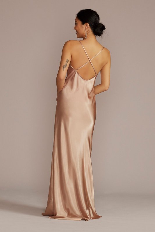 Charmeuse Cowl Neck Bridesmaid Dress GS290113