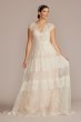 High Neck Cap Sleeve Lace A-Line Wedding Gown MS251253