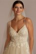 Beaded Lace Applique Tulle A-Line Wedding Gown MS251254