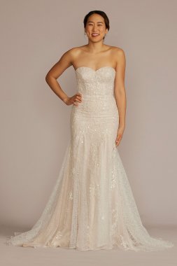 Detachable Sleeve Mermaid Tall Plus Wedding Dress MS251259