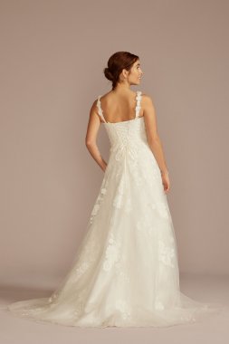 Layered Floral Applique A-Line Wedding Dress MS251272