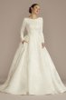 Long Sleeve Beaded Lace Modest Wedding Dress MSLCWG965