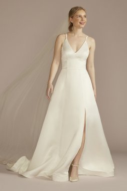 Recycled Satin Double Strap A-Line Wedding Dress RWG4077