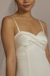Satin Crepe Empire Sheath Plus Size Wedding Dress SDWG1087