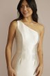 One-Shoulder Ruched Back Sheath Wedding Dress SDWG1116