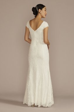 Allover Lace Cap Sleeve Mermaid Wedding Dress SDWG1174