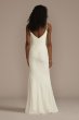 Ruched V-Neck Spaghetti Strap Sheath Wedding Dress SDWG1175