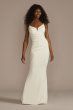 Ruched V-Neck Spaghetti Strap Sheath Wedding Dress SDWG1175