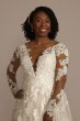 Illusion V-Neck Long Sleeve Lace Wedding Gown SLCWG924