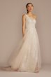 One-Shoulder Beaded Wedding Dress with Overskirt SWG951