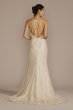 Strappy Back V-Neck Beaded Sheath Wedding Dress SWG952