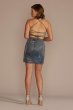 Short Iridescent Bodycon Dress with Lace-Up Back WBM3310