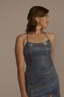 Short Iridescent Bodycon Dress with Lace-Up Back WBM3310