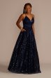 Illusion Plunge Allover Sequin Ball Gown WBM3385