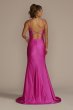 Cowl Neck Stretch Satin Mermaid Trumpet Dress WBM3576