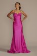 Cowl Neck Stretch Satin Mermaid Trumpet Dress WBM3576