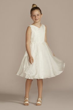 Sleeveless V-Neck Organza A-Line Flower Girl Dress WG1472