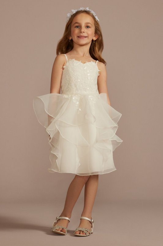 Spaghetti Strap Ruffle Skirt Flower Girl Dress WG1478