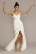 Corset Bodice Pleated Tall Plus Wedding Dress WG4073