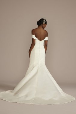 Off-Shoulder Satin Mermaid Wedding Dress WG4093