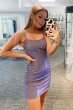 Glitter Tight Purple Homecoming Dress E202283176