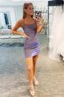 Glitter Tight Purple Homecoming Dress E202283176