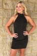 Black Halter Open Back Sequins Homecoming Dress E202283167