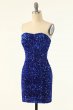 Royal Blue Sweetheart Sequins Tight Homecoming Dress E202283189