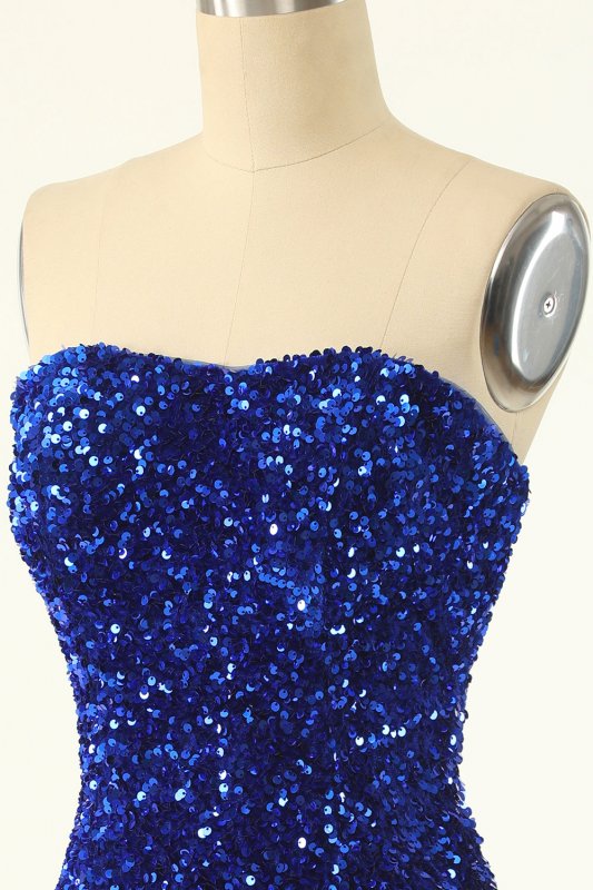 Royal Blue Sweetheart Sequins Tight Homecoming Dress E202283189