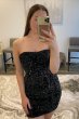 Black Sweetheart Sequins Tight Homecoming Dress E202283191