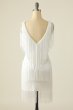 Sheath V Neck White Short Homecoming Dress with Tassel E202283192